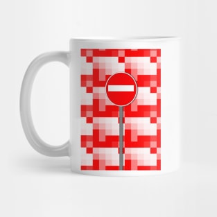 Geometric NO ENTRY in red and white Mug